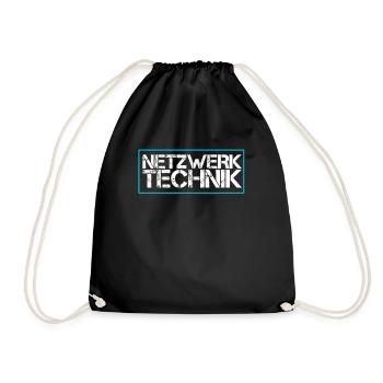 Netzwerk Technik - Turnbeutel - Schwarz - Vorne