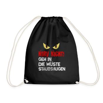 Lustiger Spruch - Turnbeutel - Schwarz - Vorne