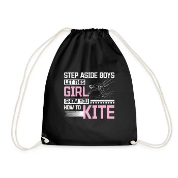 kitesurfing this girl show you how to kite - Turnbeutel - Schwarz - Vorne