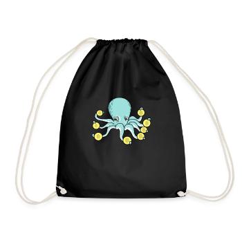 Bitcoin Oktopus Kraken Cryptowährung Crypto - Turnbeutel - Schwarz - Vorne