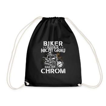 Biker werden nicht grau das ist Chrom - Turnbeutel - Schwarz - Vorne