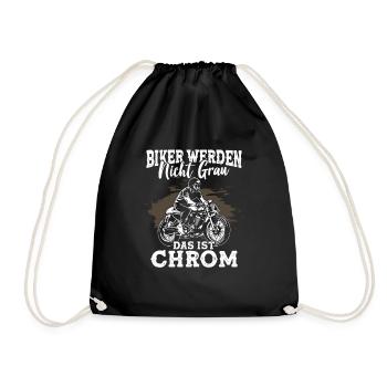 Biker werden nicht grau das ist Chrom - Turnbeutel - Schwarz - Vorne