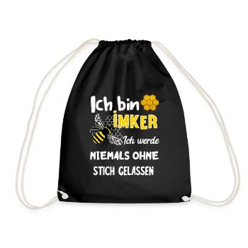 Ich Bin Imker Ich Werde Niemals Ohne Stich Gelasse - Turnbeutel - Schwarz - Vorne