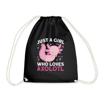 Axolotl - Drawstring Bag - black - Front
