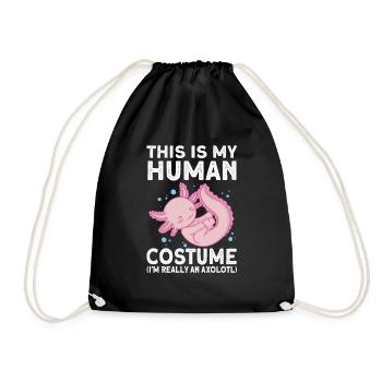 Axolotl - Drawstring Bag - black - Front
