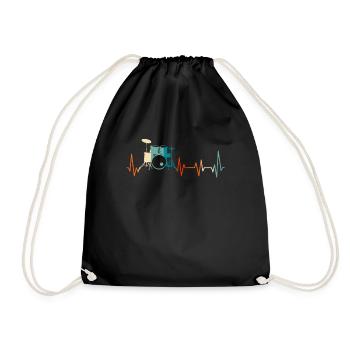 Heartbeat Drums - Drawstring Bag - black - Front