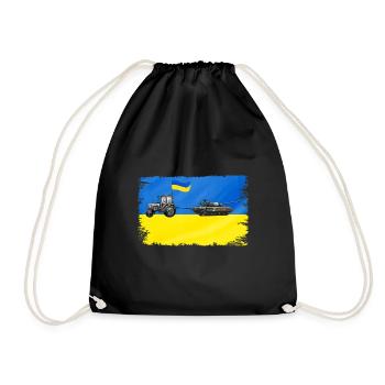 Un agriculteur ukrainien vole des chars russes - Sac de sport léger - noir - Devant