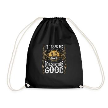 Lustiges Geschenk Zum 45. Geburtstag 45 Jahre Alt - Turnbeutel - Schwarz - Vorne