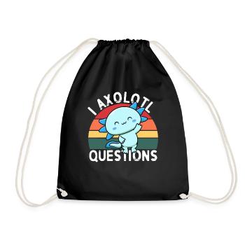 I Axolotl Questions - Drawstring Bag - black - Front