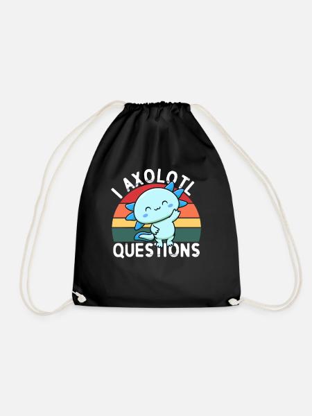 I Axolotl Questions - Drawstring Bag - black