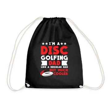 I'm A Disc Golfing Dad Disc Golf Frisbee Golf - Drawstring Bag - black - Front