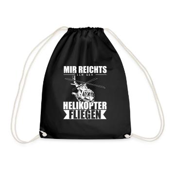 Hubschrauber Mir reichts ich geh Helikopter fliege - Turnbeutel - Schwarz - Vorne