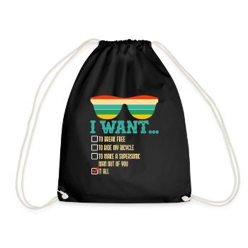 I Want To Break Free To Ride My Bicycle It All - Drawstring Bag - black - Front
