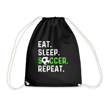Eat sleep soccer repeat - Drawstring Bag - black - Front