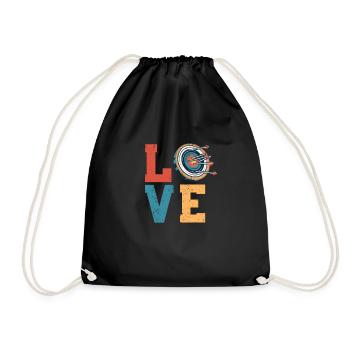 Dear Archery Lovers Bow & Arrow Target - Drawstring Bag - black - Front