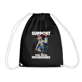 Hinterwäldler Support Your Local Moonshiner - Drawstring Bag - black - Front