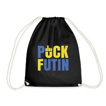 Ukraine Peace Flag Ukrainian Patriot - Drawstring Bag - black - Front