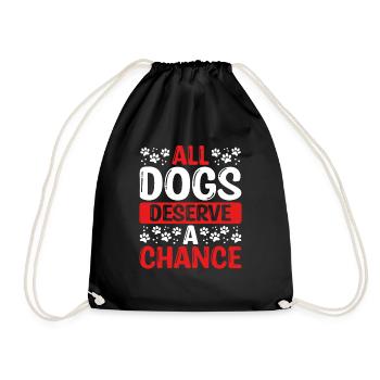 Sauvetage de chien Tous les chiens méritent une chance Chien de refuge - Sac de sport léger - noir - Devant