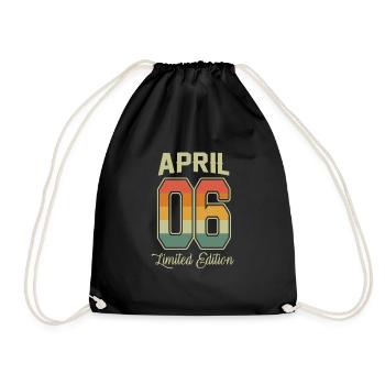 Vintage 16th Birthday April 2006 Sports Gift - Drawstring Bag - black - Front