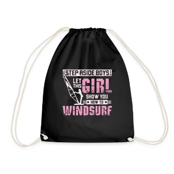 Let this girl show you how to windsurf - Turnbeutel - Schwarz - Vorne