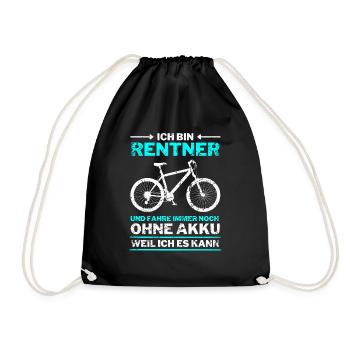 Rentner 2022 Rente Ruhestand Fahrradfahrer - Turnbeutel - Schwarz - Vorne