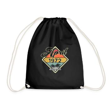 Millésime Avril 1972 50 ans 50ème anniversaire - Sac de sport léger - noir - Devant