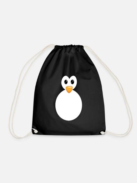 Penguin Body Whole Silhouette Kawaii Cute Penguin - Turnbeutel - Schwarz