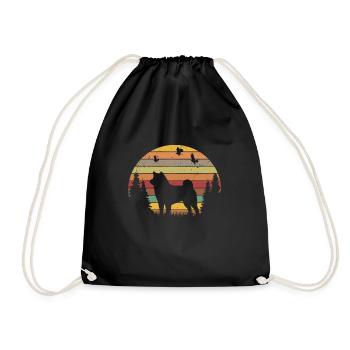 Shiba Inu Retro Akita Inu Vintage - Turnbeutel - Schwarz - Vorne