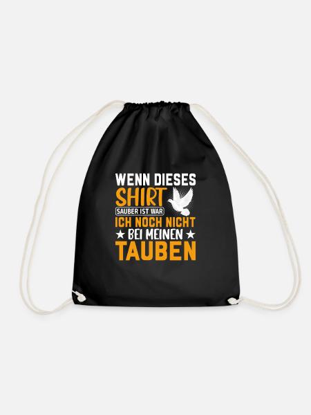Taubenzüchter Brieftaubensport lustige Sprüche - Turnbeutel - Schwarz