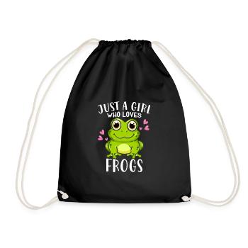 Juste une fille qui aime les grenouilles Grenouille Crapaud - Sac de sport léger - noir - Devant