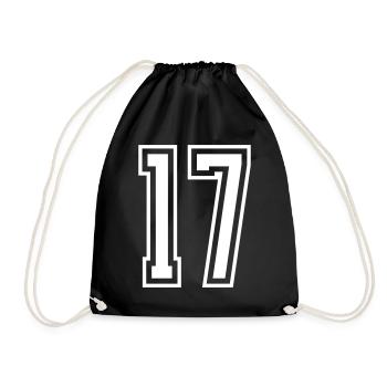 17 Number number - Drawstring Bag - black - Front
