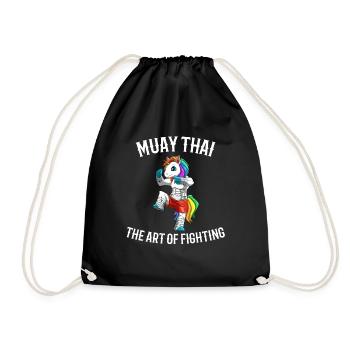 Muay Thai Einhorn - Kunst des Kämpfens - Turnbeutel - Schwarz - Vorne