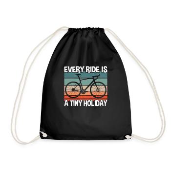 Cycling A Tiny Holiday - Drawstring Bag - black - Front