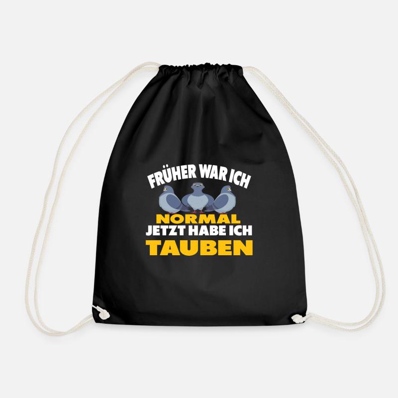 Früher war ich normal jetzt habe ich Tauben - Turnbeutel - Schwarz