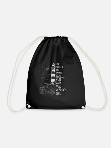 Sailing Captain Boater Sailing Trip Sail - Drawstring Bag - black