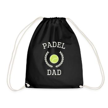 Padel Padel Player Papa Padelsport Padelcourt - Drawstring Bag - black - Front