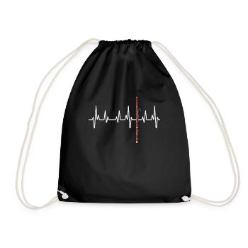Bassoon Heartbeat Bassoon Player Band Orchestra - Drawstring Bag - black - Front