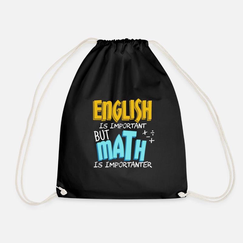 Englisch Mathe - Turnbeutel - Schwarz