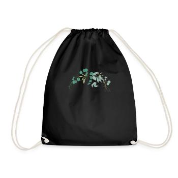 Hochzeit Blumenkranz I Braut Strauß Boho Stil - Turnbeutel - Schwarz - Vorne