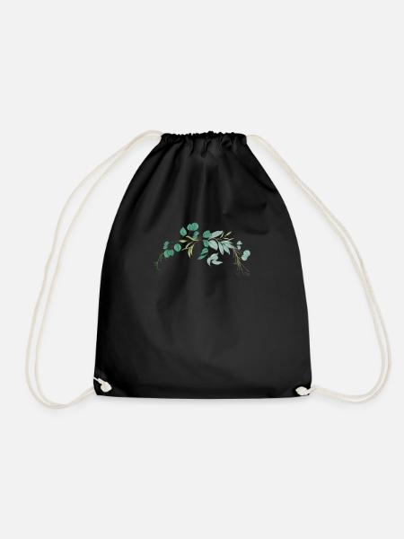 Hochzeit Blumenkranz I Braut Strauß Boho Stil - Turnbeutel - Schwarz