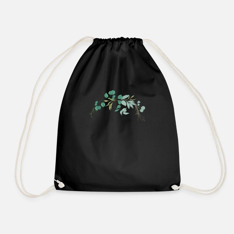Hochzeit Blumenkranz I Braut Strauß Boho Stil - Turnbeutel - Schwarz