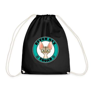 Devon Rex Squad I Cat Lover I Devon Rex Cat - Drawstring Bag - black - Front