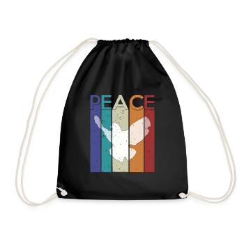 Paix avec la colombe de la paix et de la paix Écriture - Sac de sport léger - noir - Devant