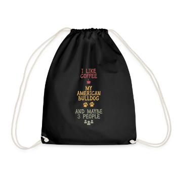 Le café et mon bouledogue américain - Sac de sport léger - noir - Devant