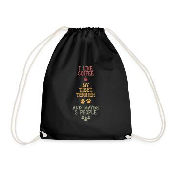 Le café et mon tibet terrier Kaffee - Sac de sport léger - noir - Devant