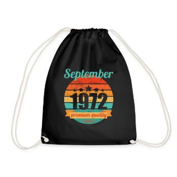 Né en septembre 1972 50 ans 50s 50e anniversaire - Sac de sport léger - noir - Devant