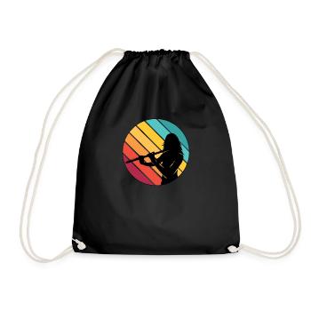 Flute I Musical Instrument Orchestra Motif for - Drawstring Bag - black - Front