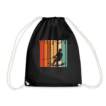 Water ski - Drawstring Bag - black - Front