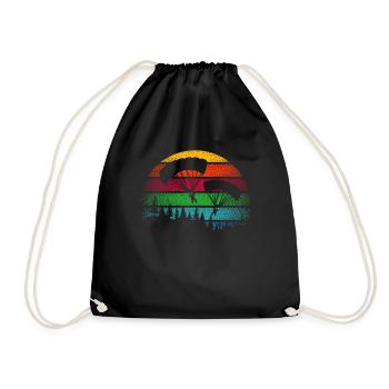 Fallschirm Skydive Fallschirmspringer Geschenk - Turnbeutel - Schwarz - Vorne