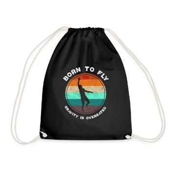 Born to fly Ultimate Frisbee - Drawstring Bag - black - Front